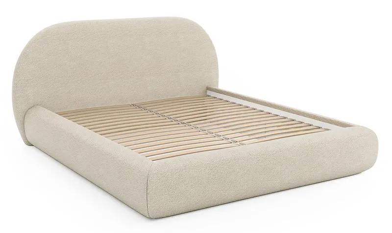 Polsterbett 180x200 cm Buvio beige Bouclé