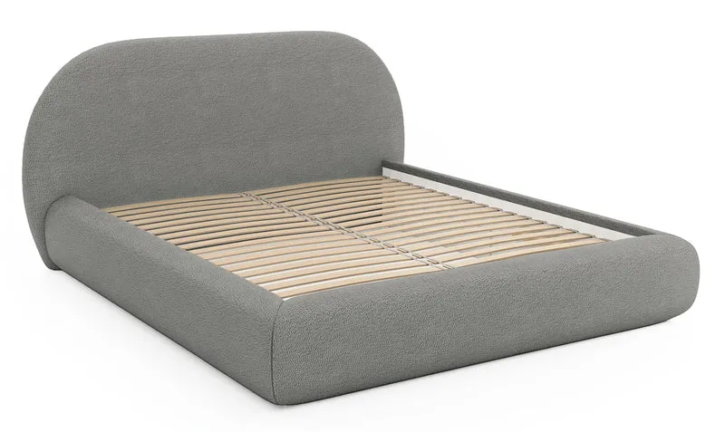 Gepolstertes Bett 140x200 cm Buvio grau Bouclé