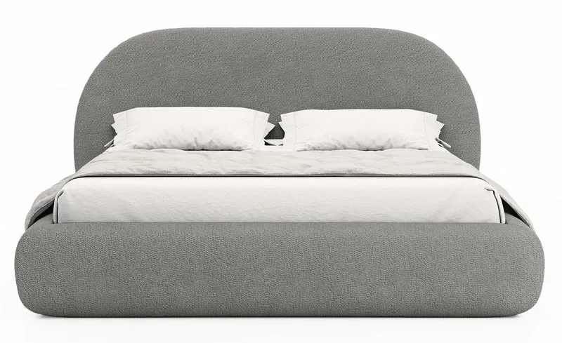 Gepolstertes Bett 140x200 cm Buvio grau Bouclé