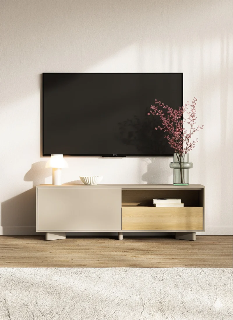 TV-Schrank Distria mit Schublade 140 cm Kaschmir/Vicenza-Eiche