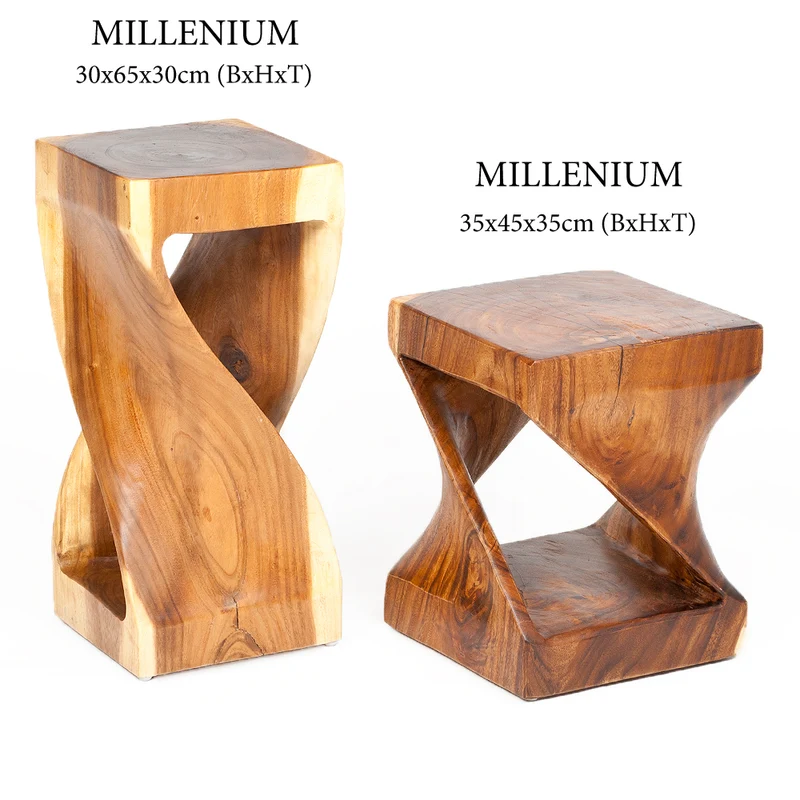 Desihn Beistelltisch MILLENIUM ca. H45cm Suar Massivholz