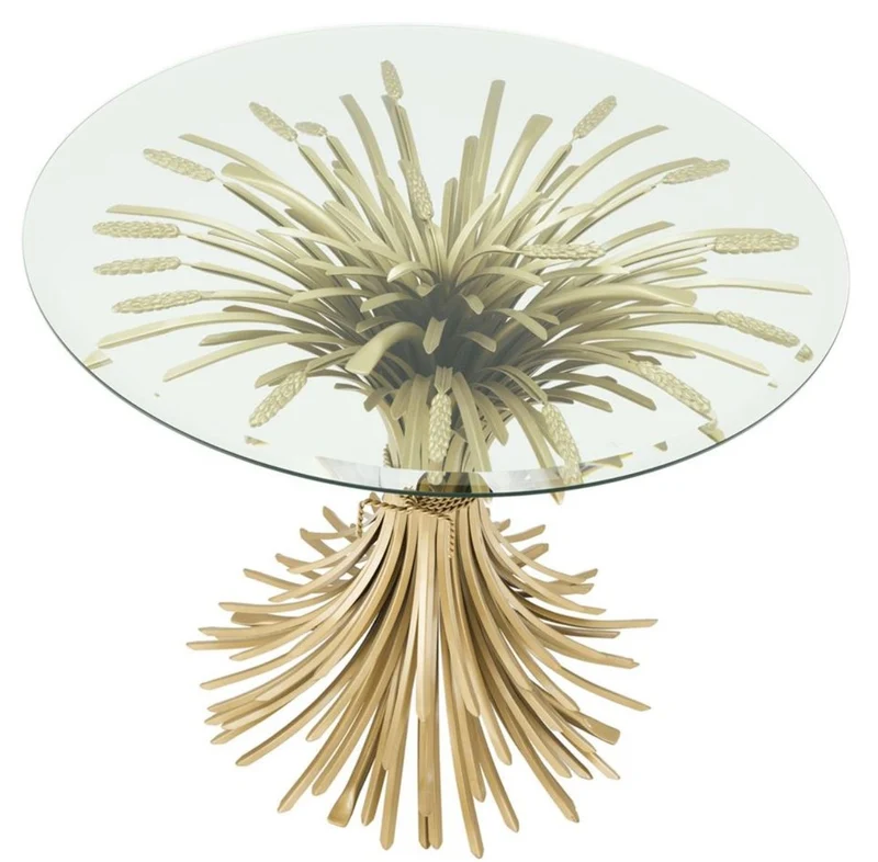 Casa Padrino Luxus Beistelltisch Antik Gold Ø 90 x H. 70 cm - Runder Designer Beistelltisch mit abgeschrägter Tischplatte