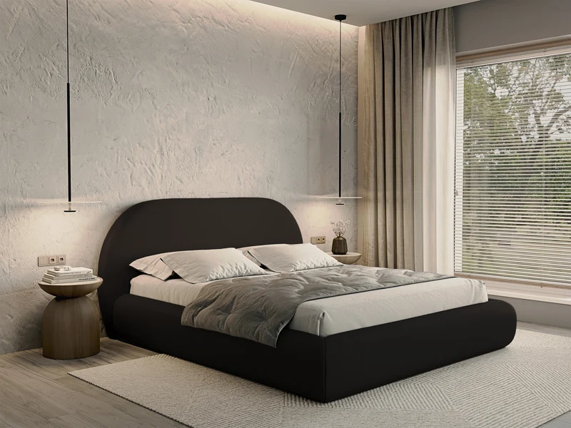 Polsterbett 140x200 cm Buvio mit Stauraum, Metallrahmen, brauner Chenille