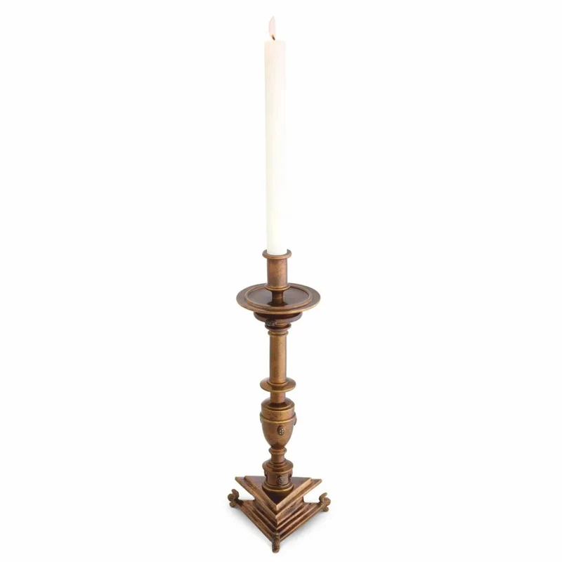 Casa Padrino Luxus Barock Kerzenständer Antik Gold H. 39,5 cm - Barock Deko