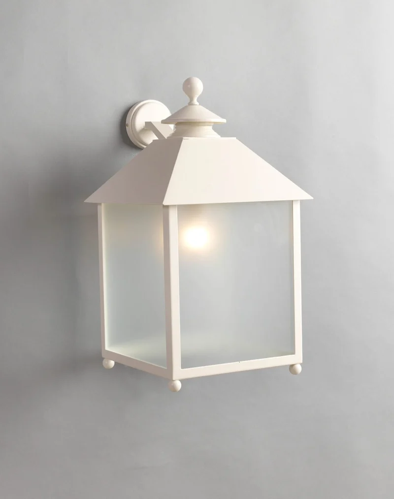 Casa Padrino Luxus Außen Laterne Weiß B. 34 x H. 62.5 cm - Handgefertigte Laterne aus Schmiedeeisen - Luxus Kollektion - Edel & Prunkvoll