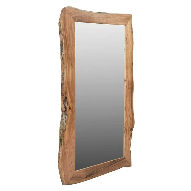 Casa Padrino Luxus Wandspiegel Naturbraun 140 x 4 x H. 80 cm - Baumkanten Spiegel