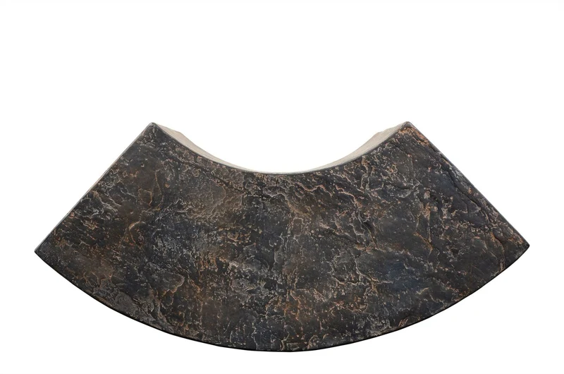 Casa Padrino Luxus Beistelltisch Braun 85 x 38 x H. 40,5 cm - Geschwungenes skulpturales Tisch-Element aus Faserbeton in Schiefer-Optik - Luxus Möbel