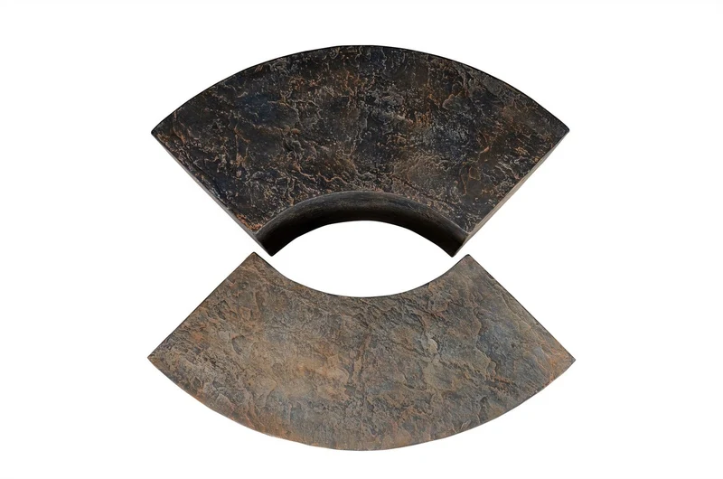 Casa Padrino Luxus Beistelltisch Braun 85 x 38 x H. 40,5 cm - Geschwungenes skulpturales Tisch-Element aus Faserbeton in Schiefer-Optik - Luxus Möbel