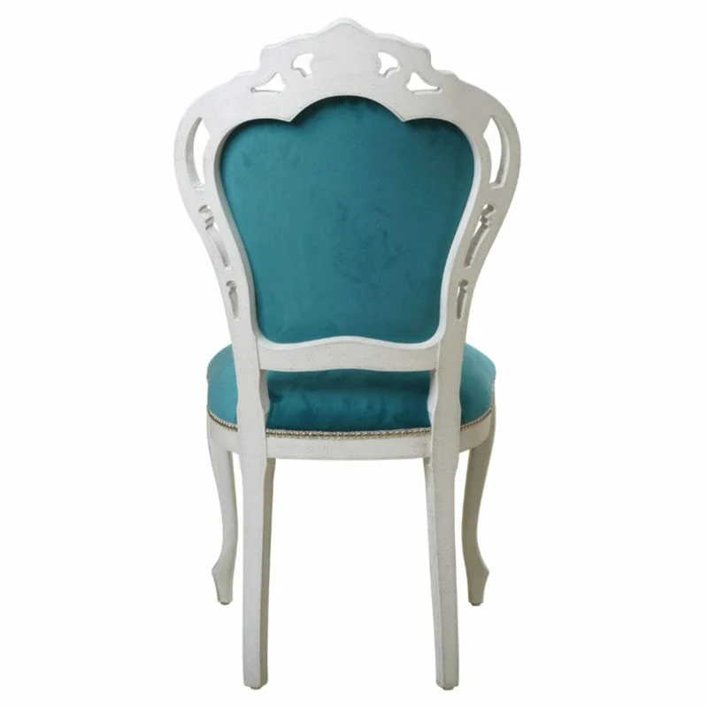 Casa Padrino Luxus Barock Esszimmer Stuhl Türkis / Weiß H. 106,5 cm - Barock Möbel