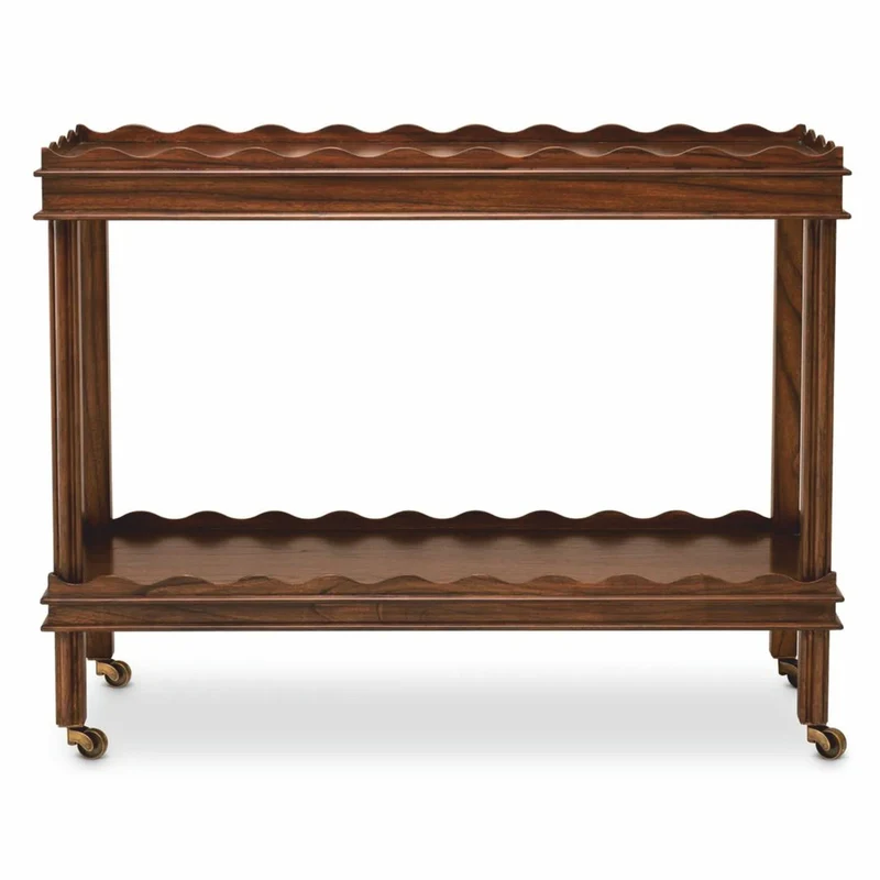 Casa Padrino Luxus Servierwagen Braun / Vintage Messing 116 cm - Hotel Trolley