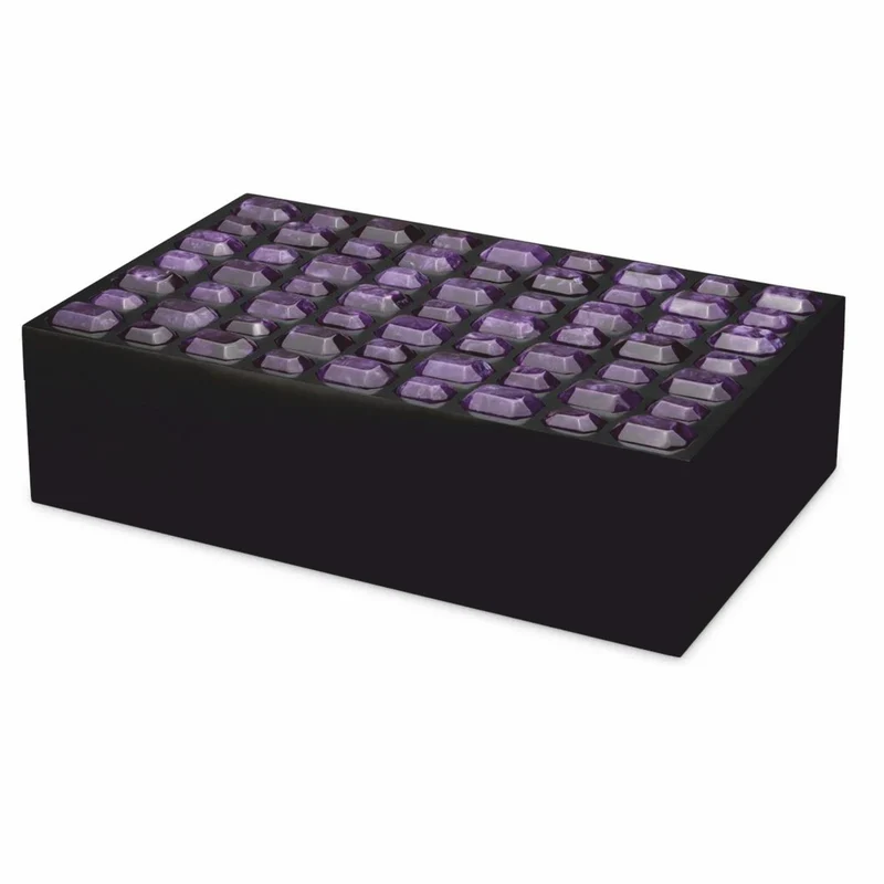 Casa Padrino Luxus Schmuckkasten Schwarz / Lila 37,5 cm - Aufbewahrungsbox