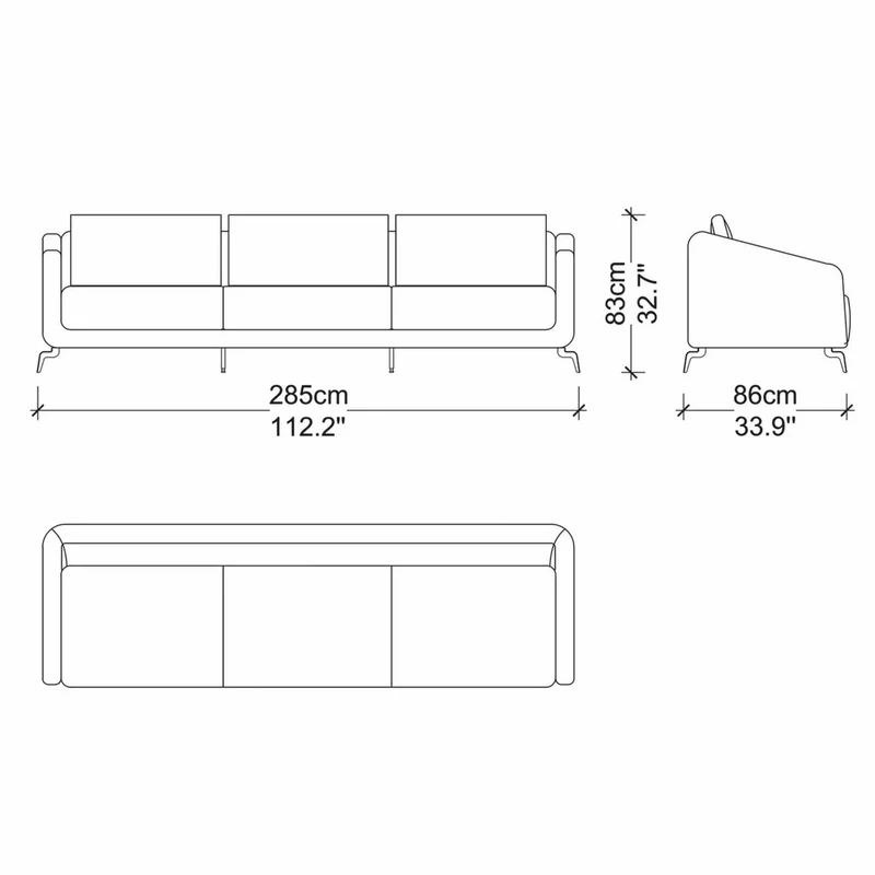 Casa Padrino Luxus Sofa Dunkelbraun / Schwarz 255 cm - Wohnzimmer & Hotel Möbel