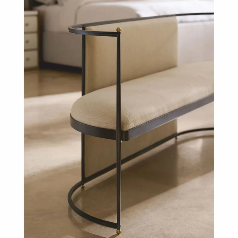 Casa Padrino Luxus Sitzbank Beige / Bronze / Gold 170 cm - Wohnzimmer & Hotel Möbel