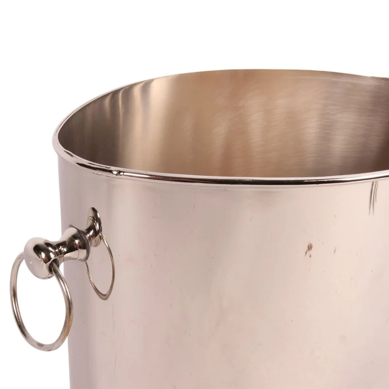 Casa Padrino Luxus Champagnerkühler Silber 45 x 21,5 x H. 21 cm - Große Sektwanne mit Ringgriffen