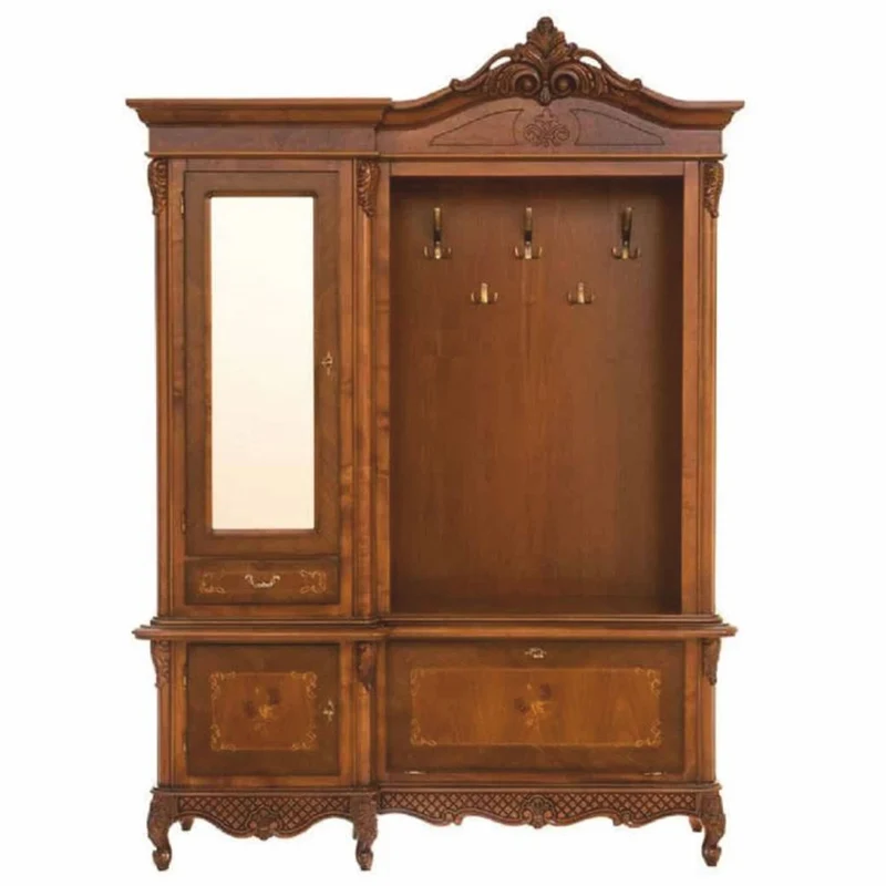 Casa Padrino Luxus Barock Garderobe Braun 162 x 45 x H. 230 cm - Barock Garderoben Möbel