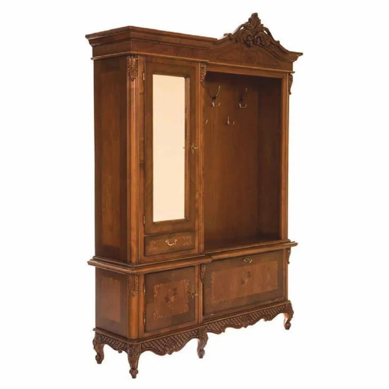 Casa Padrino Luxus Barock Garderobe Braun 162 x 45 x H. 230 cm - Barock Garderoben Möbel