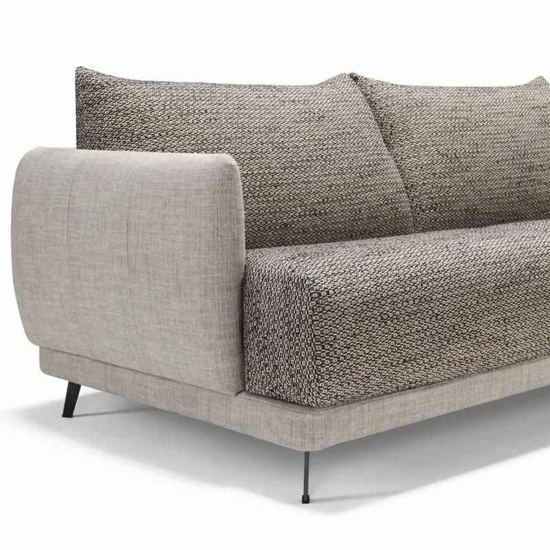 Casa Padrino Luxus Schlafsofa Grau / Schwarz 215 cm - Ausklappbares Wohnzimmer Sofa