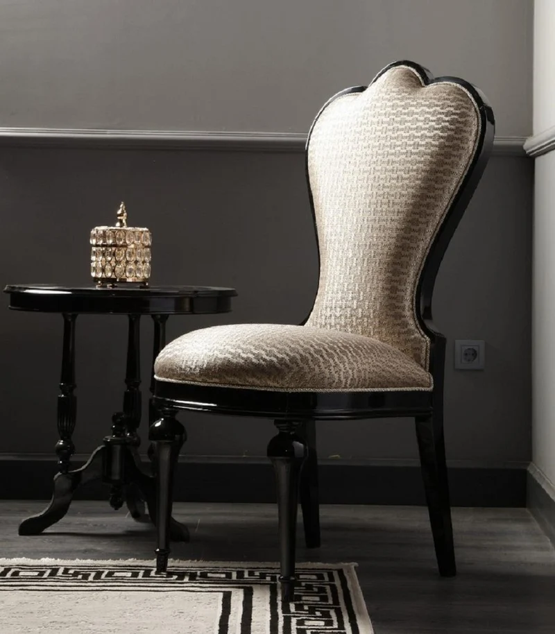 Casa Padrino Luxus Barock Esszimmer Stuhl Gold / Schwarz H. 120 cm - Barock Esszimmer Möbel