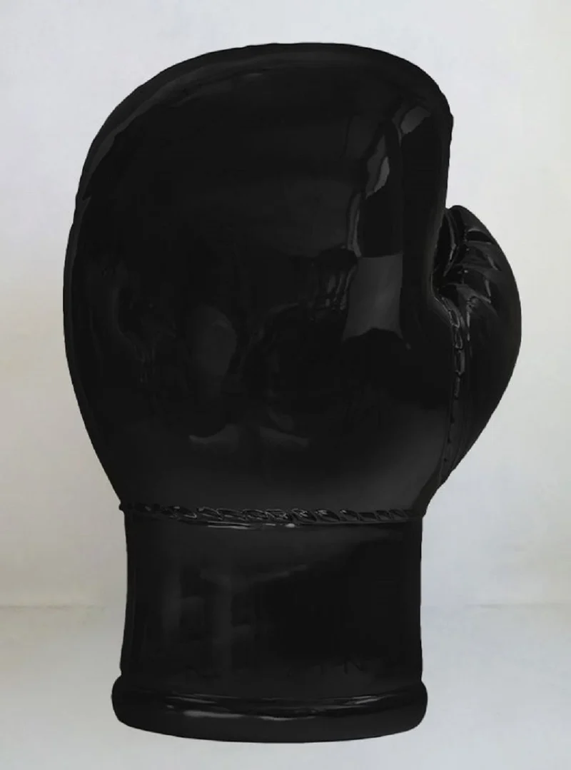 Casa Padrino XXL Deko Boxhandschuh Schwarz / Gold H. 120 cm - Wohnzimmer & Büro Deko