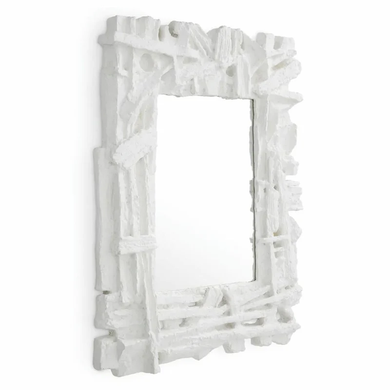 Casa Padrino Luxus Spiegel Matt Weiß 121 cm - Rechteckiger Wandspiegel - Luxus Möbel