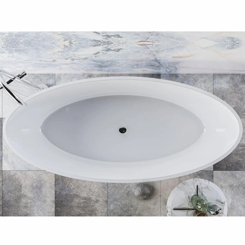 Casa Padrino Luxus Badewanne Hochglanz Weiß 180 cm - Badezimmer Möbel