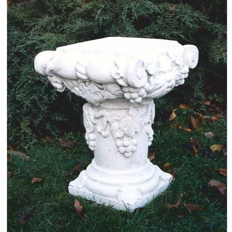 Casa Padrino Barock Garten Deko Stein Säule Weiß H. 47 cm - Garten Accessoires