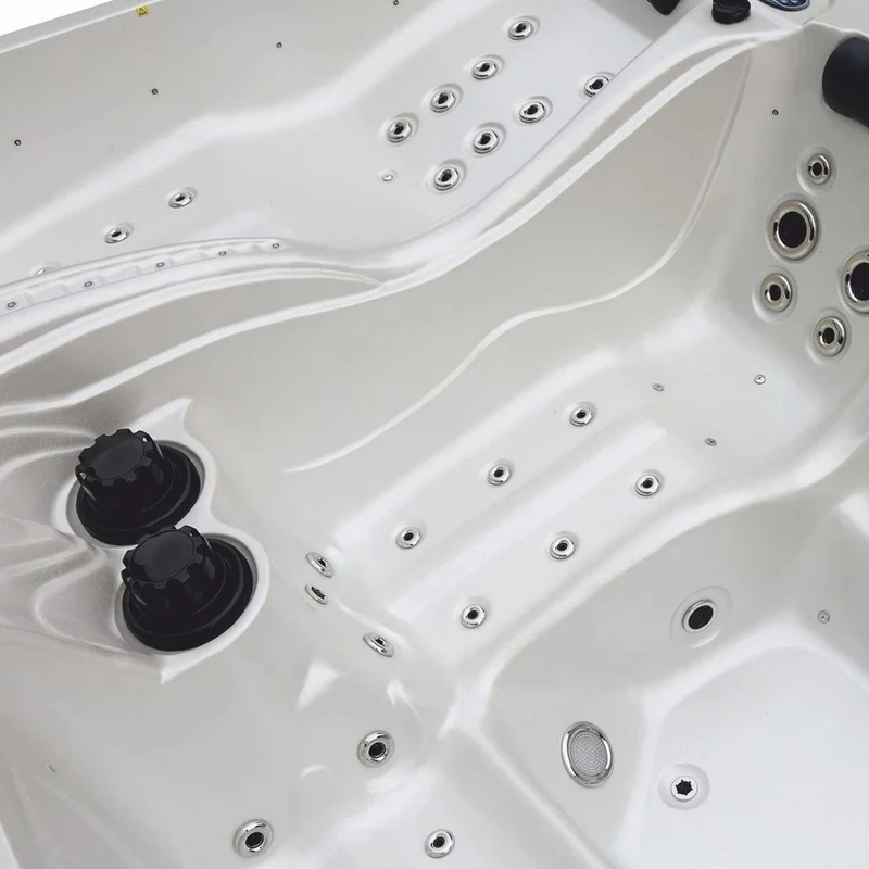 Casa Padrino Luxus Outdoor Jacuzzi Weiß / Schwarz 320 cm - Garten Whirlpool