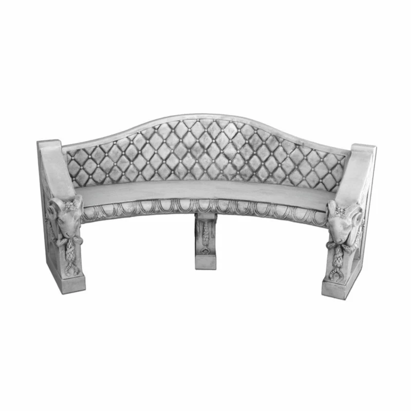 Casa Padrino Barock Beton Gartenbank Grau 196 cm - Barock Garten & Terrassen Möbel