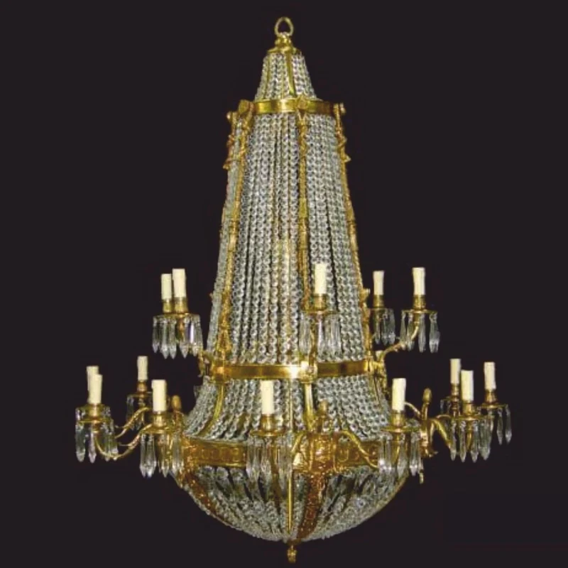 Casa Padrino Luxus Barock Kristall Kronleuchter Gold Ø 110 x H. 140 cm - Barock Interior