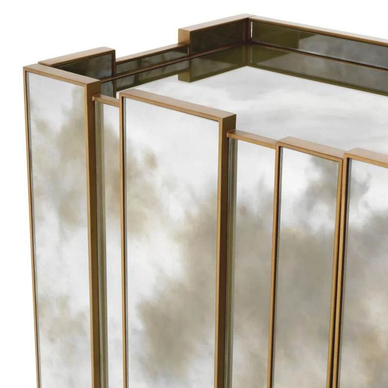 Casa Padrino Luxus Sideboard mit antikem Spiegelglas 200 cm - Verspiegelte Möbel