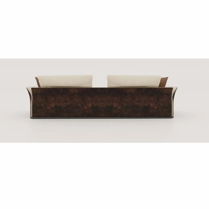 Casa Padrino Luxus Sofa Creme / Dunkelbraun 215 cm - Wohnzimmer & Hotel Möbel
