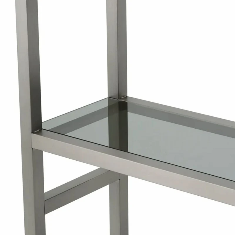 Casa Padrino Luxus Regalschrank mit 5 Glasregalen Silber / Schwarz / Grau H. 240,5 cm - Luxus Möbel