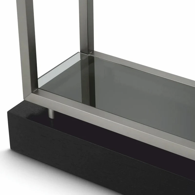 Casa Padrino Luxus Regalschrank mit 5 Glasregalen Silber / Schwarz / Grau H. 240,5 cm - Luxus Möbel
