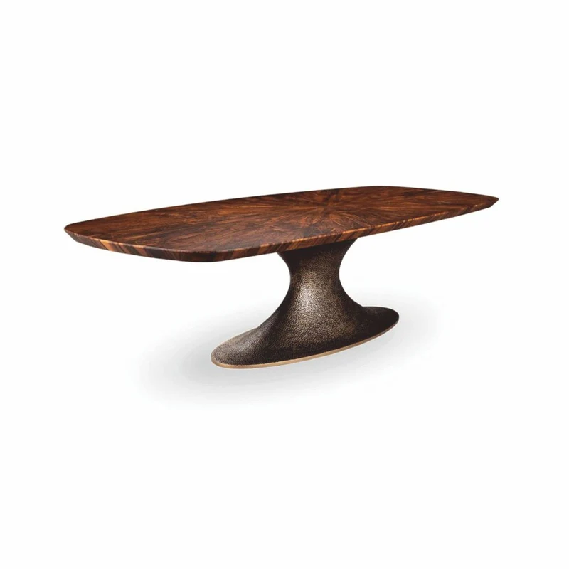 Casa Padrino Luxus Esstisch Braun / Antik Gelbgold 260 cm - Esszimmmer Möbel