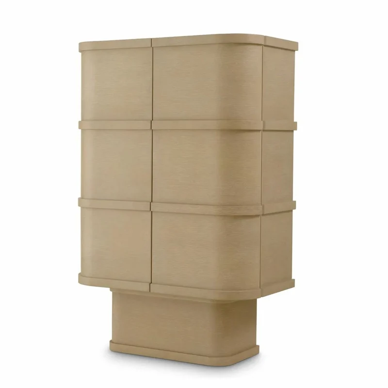 Casa Padrino Luxus Barschrank / Weinschrank mit 2 Türen Beige H. 145,5 cm - Bar Möbel
