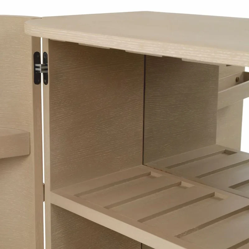 Casa Padrino Luxus Barschrank / Weinschrank mit 2 Türen Beige H. 145,5 cm - Bar Möbel