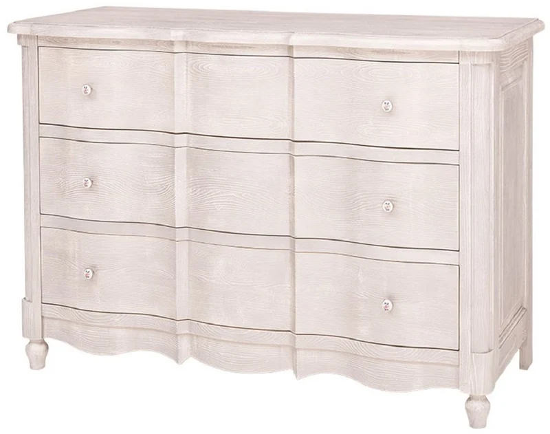 Casa Padrino Barock Landhausstil Kommode mit 3 Schubladen Hellgrau 130 cm