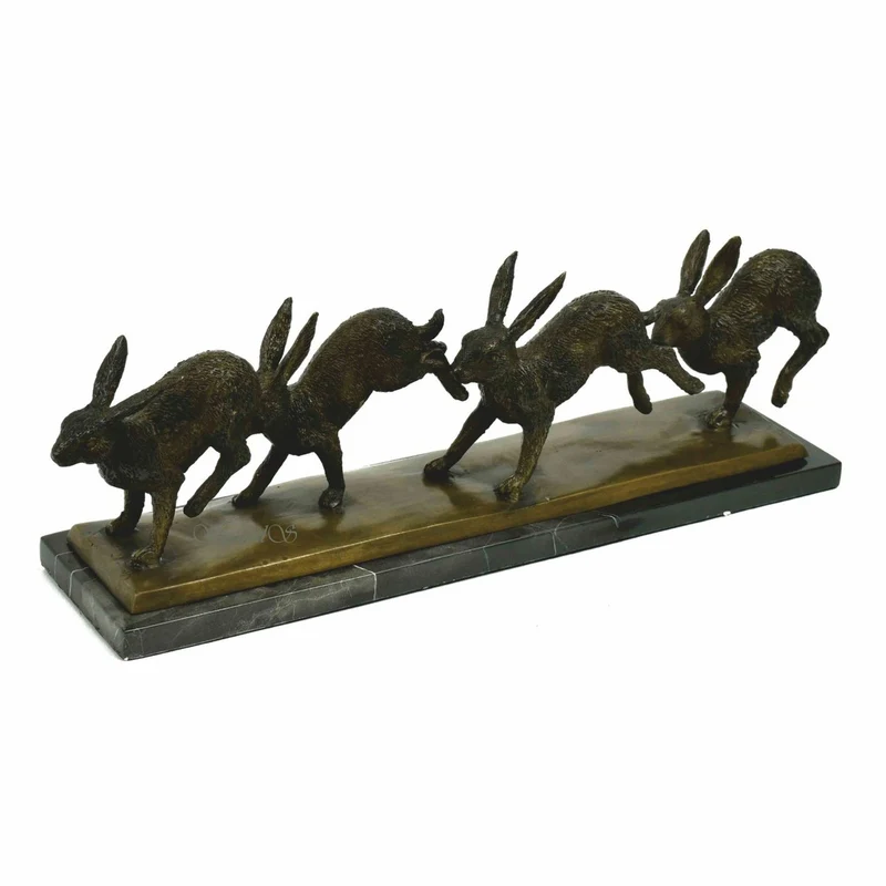 Casa Padrino Luxus Deko Bronze Skulptur Hasen 56 cm - Deko Accessoires