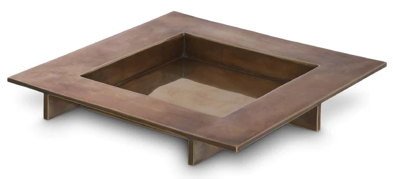 Casa Padrino Luxus Serviertablett Vintage Messing 20 x 20 x H. 2 cm - Quadratisches Messing Tablett - Gastronomie & Restaurant Accessoires - Luxus Accessoires