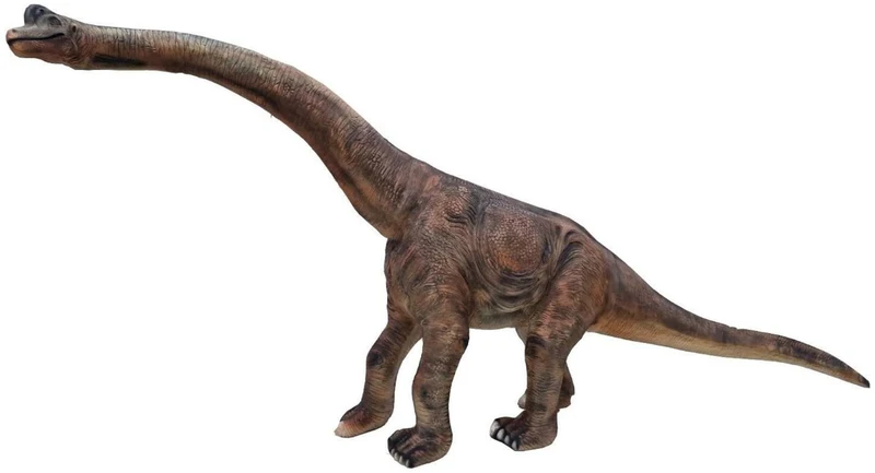 Casa Padrino Luxus Deko Skulptur Dinosaurier Brachiosaurus Braun 500 x 100 x H. 260 cm - Riesige Gartenskulptur - Lebensgroße Skulptur - XXL Deko Skulptur - XXL Deko Figur - XXL Dinosaurier