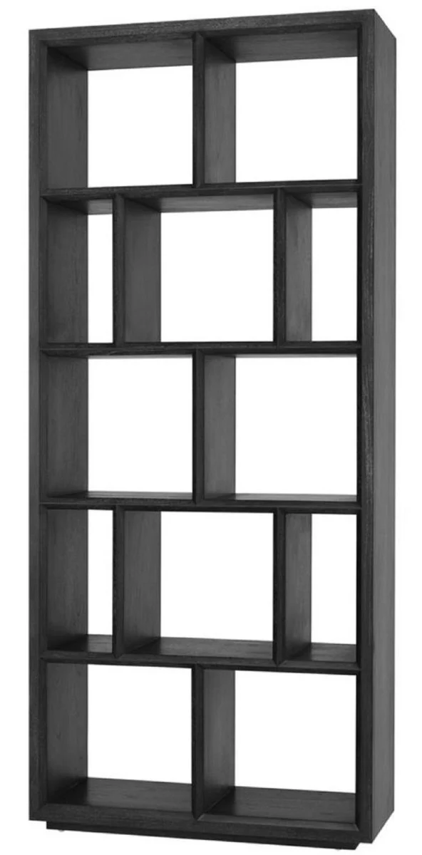 Casa Padrino Luxus Regalschrank / Wohnzimmerschrank Schwarz 100 x 40 x H. 230 cm - Wohnzimmermöbel