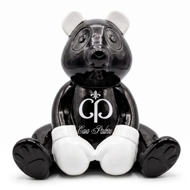 Casa Padrino Luxus Deko Figur Boxer Teddybär Schwarz / Weiß 50 cm - Deko Skulptur