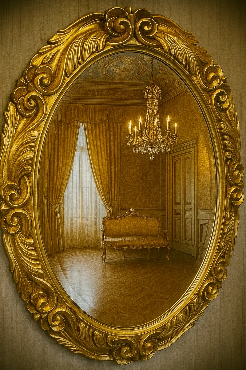 Casa Padrino Barock Spiegel Gold H. 90 cm - Barockstil Möbel