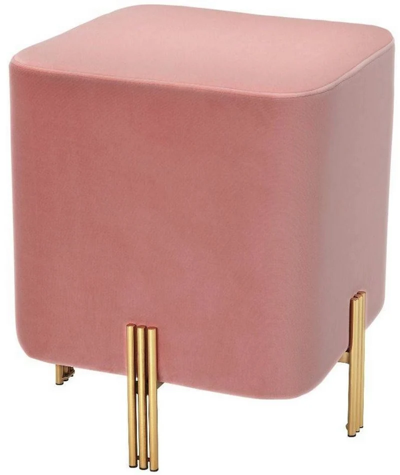 Casa Padrino Luxus Sitzhocker 40 x 40 x H. 45 cm - Verschiedene Farben - Edler Samt Hocker - Luxus Möbel