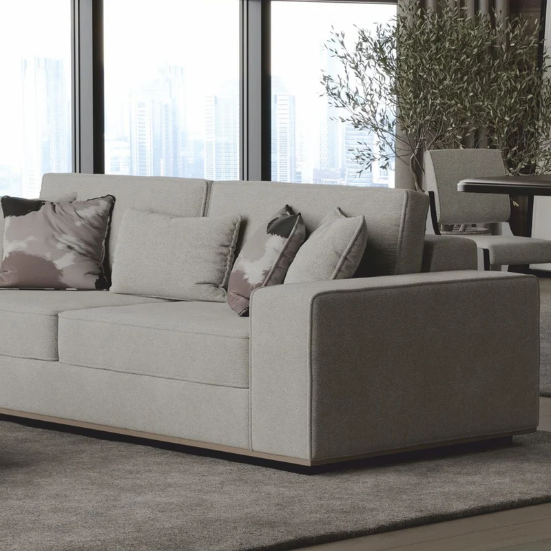 Casa Padrino Luxus Sofa Grau 263 cm - Hotel & Wohnzimmer Möbel