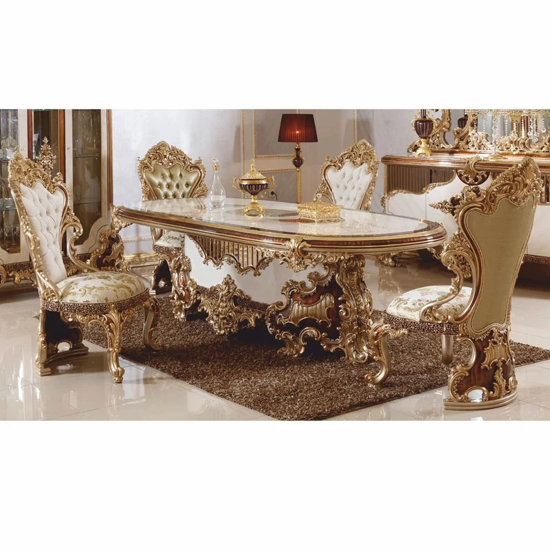 Casa Padrino Luxus Barock Esszimmer Stuhl 6er Set - Prunkvolle Barockstil Esszimmer Möbel