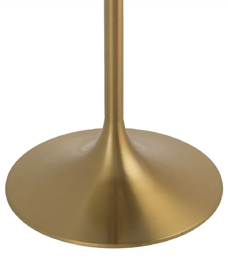 Casa Padrino Luxus Bistrotisch Weiß / Messingfarben Ø 79 x H. 106,5 cm - Moderner Stehtisch mit Marmorplatte - Runder Bartisch - Luxus Bar Möbel - Luxus Gastronomie Möbel - Luxus Qualität