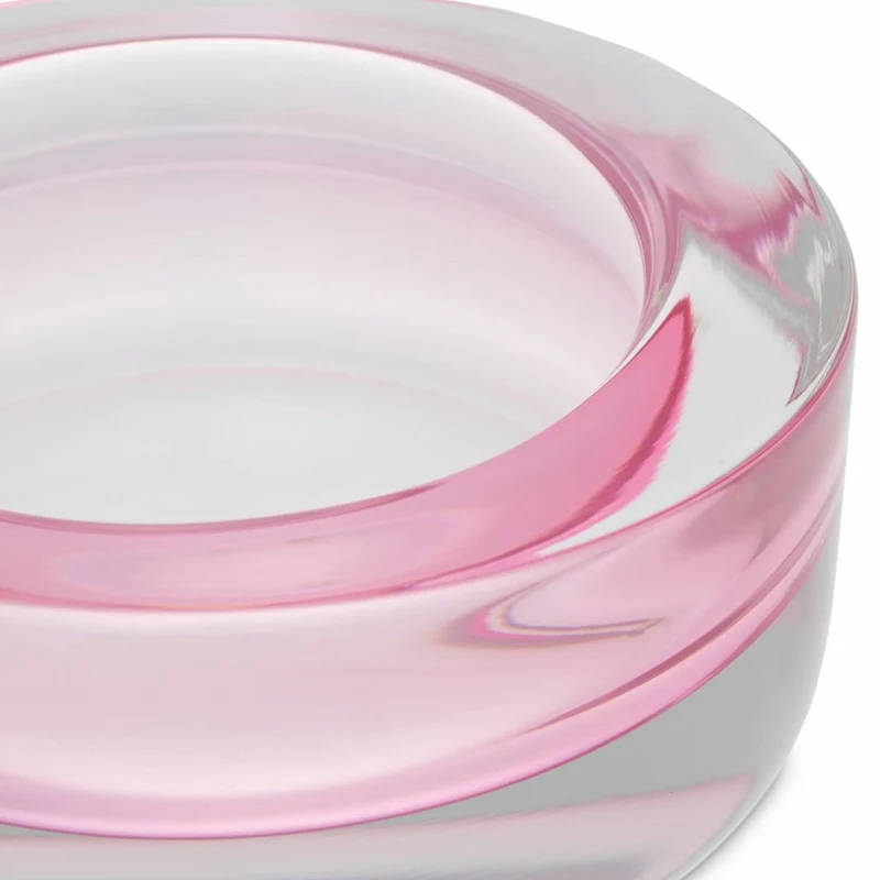 Casa Padrino Luxus Glasschale Hellrosa Ø 20 x H. 11 cm - Deko Schale aus mundgeblasenem Glas - Luxus Deko Accessoires