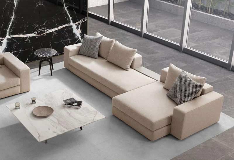 Casa Padrino Luxus Couchtisch Weiß / Schwarz 123 x 123 x H. 28,5 cm - Quadratischer Wohnzimmertisch mit Marmorplatte - Wohnzimmer Möbel - Luxus Möbel - Wohnzimmer Einrichtung