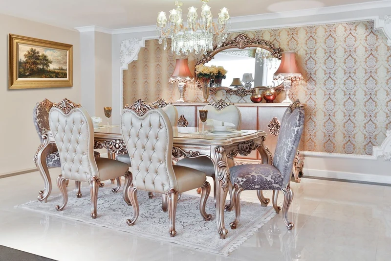 Casa Padrino Luxus Barock Möbel Set Sideboard mit Spiegel Kupferfarben - Prunkvoller Massivholz Schrank mit elegantem Wandspiegel - Möbel im Barockstil